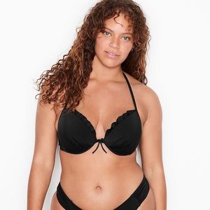 Victoria's Secret Malibu Fabulous Push-Up Swim Top Black Size 36DD